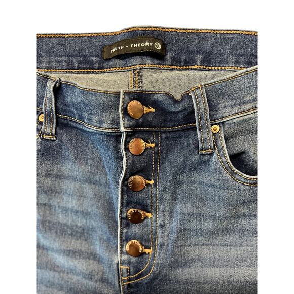 Truth Theory High Rise Skinny Jeans Button Fly Dark Wash Denim Size 10 - Picture 3 of 3